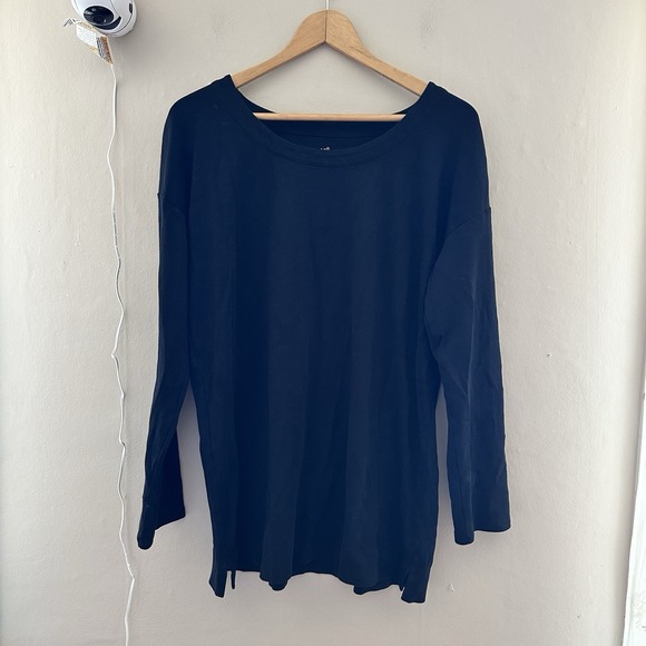 J. Jill Tops - J Jill Womens Supima Cotton Scoop Neck Tunic Size M Black Minimalist Capsule
